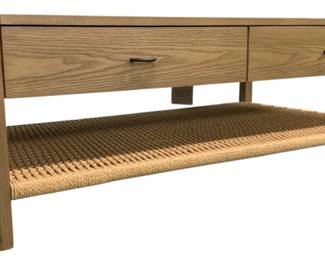 4238 - Four Hands Belfast Zuma Coffee Table (Description): Dune Ash, Retail $1500, 17 x 48 x 26, with drawers, some scratches