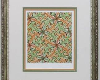 9088 - Lizard Tessellation by Mc Escher (Description): 19.5 X 17.5