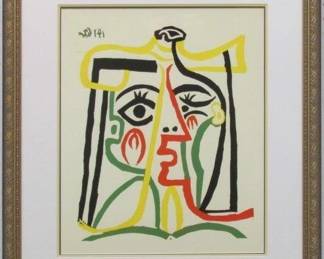 9096 - Tete De Femme 1962 by Pablo Picasso (Description): 22 X 25.5