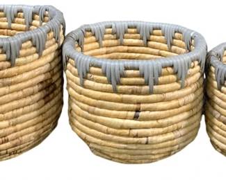 2575 - 3 Three Hands Decorative Baskets - 13.25 x 10.5