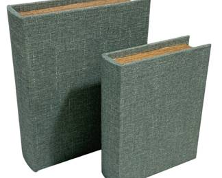 2533 - 2 Three Hands Decorative Book Storage Boxes (Description): 10 x 8 x 2.75 8 x 6 x 2