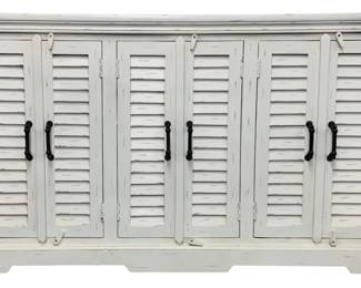 4092 - 6 Door Shutter Front Credenza (Description): 38 x 65 x 16