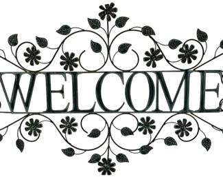 8548 - Three Hands Metal Welcome Sign