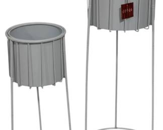 2728 - Three Hands Pair Metal Planters (Description): 29.75 x 10