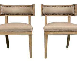 4243 - Pair Four Hands Carter Dining Chairs (Description): 32 x 22 x 21