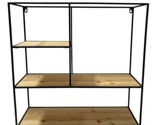 8525 - Three Hands Metal/Wood Wall Storage (Description): 23.75 x 7.25 x 23.75