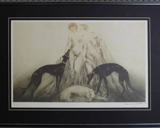 9081 - Coursing I by Louis Icart (Description): 32 X 22.5