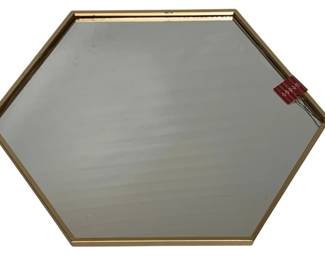 2712 - Three Hands Gold Trim Wall Mirror - 27.5 x 27.5