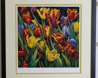 9013 - Tulips Numbered Limited Edition Prints by VGL (Description): 21.5 X 22.5