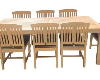 7061 - RST Brands 9pc Outdoor Table & Chairs w/ cushions (Description): Table - 30 x 83 x 39.5 Chairs - 36 x 22.5 x 22.5