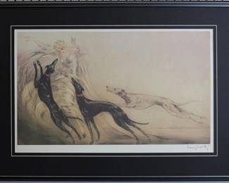 9082 - Coursing II by Louis Icart (Description): 31.5 X 22