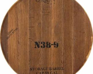 398 - Elk Home Wine Cask Lazy Susan 2x22x22