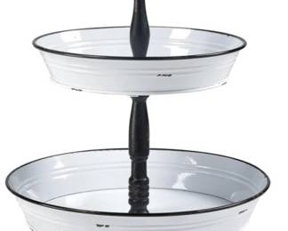 390 - Elk Home Freswick Double Tier Server in White (Description): 22x16x16