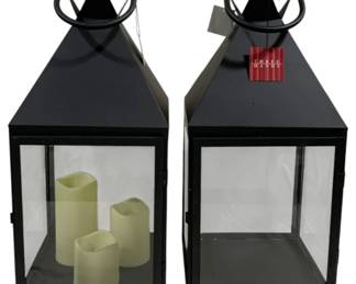 2800 - Pair Three Hands Lanterns 21 x 9 x 9