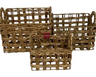 2732 - Three Hands Set of 3 Baskets (Description): 15 x 14 x 18