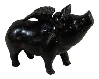2608 - Three Hands Flying Pig Figure - 6 x 6.5 x 2.75