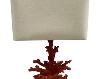 2813 - Elk Home Red Coral Lamp 30" (Description): Electric/electronic/mechanical item - No guarantee all components, untested.