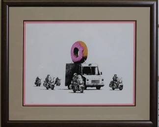 9033 - Doughnut Escort Giclee by Banksy (Description): 26 X 22