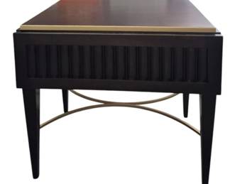 7018 - Alden Home One Drawer End Table (Description): mahogany finish with gold accents