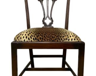 4032 - Alden Home Devlin Side Chair (Description): animal print seat, 42 x 22 x 21