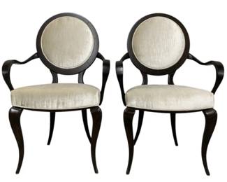 4026 - Pair Alden Parkes Chantal Arm Chairs (Description): 40 x 25 x 20