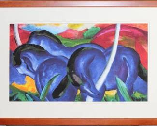 9071 - Blue Horses by Marc Franz (Description): 32 X 21.5