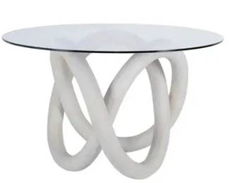 7004 - Elk Signature Knotty Dining Table (Description): 29 x 54 diameter, beveled glass top