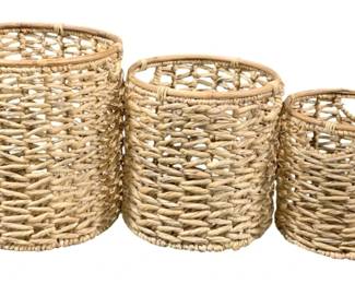 2545 - 3 Three Hands Woven Baskets (Description): 12 x 11 15 x 13 17 x 16