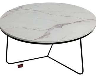 2768 - Three Hands Marble Top Cocktail Table (Description): 17 x 33