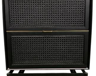 4266 - Union Home Louisiana Black Stand (Description): 2 drawer, bent leg, 29 x 23 x 21