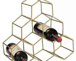 382 - Elk Home Angular Study Wine Rack, Metal (Description): Wine not Included, 14x14x7
