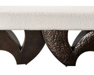 345 - Elk Signature Timber Bench, Aged 18x46x17 (Description): missing screw under base