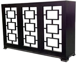 4161 - Alden Home Albers Buffet, 3 Door (Description): Very Dark Brown - missing knobs - 42 x 64 x 18