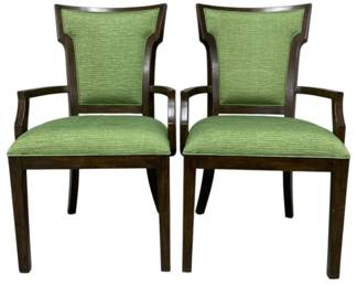 4022 - Pair Alden Home Upholstered Arm Chairs (Description): 39 x 24 x 22