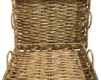 2600 - 2 Three Hands Basket Serving Trays - 19 x 16 x 3.5