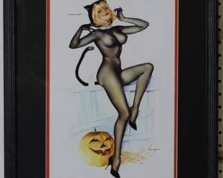 9055 - Trick or Treat by Alberto Vargas (Description): 16.5 X 21.5