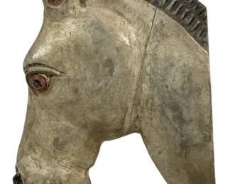2391 - Horse Head Wall Decor 14"x10" (Description): Horse head wall art piece measuring 14 inches by 10 inches. This decorative wall hanging features a sculptural horse head design with dimensional detail.