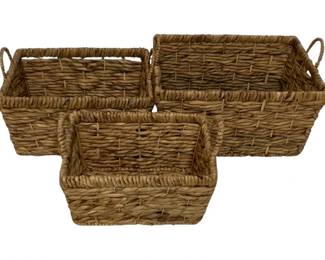 2763 - Three Hands Set of 3 Baskets (Description): 13 x 18 x 15