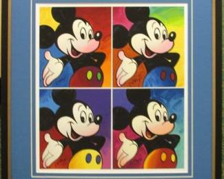 9038 - Mickey Mouse Suite of 4 Giclee by Peter Max (Description): 22 X 24
