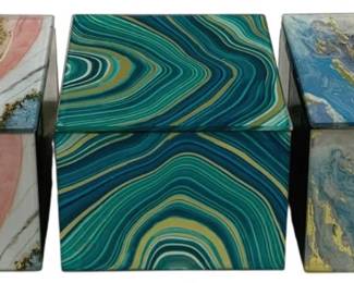2536 - 3 Three Hands Decorative Storage Boxes (Description): 4 x 3.5 x 4
