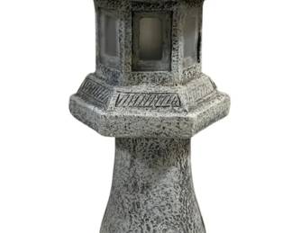 2623 - Three Hands Solar Lighted Column - 31 x 13 x 13 (Description): Used as is electric/electronic/mechanical item. No guarantee all components, untested.