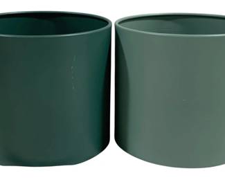 2518 - 2 Three Hands Metal Planters - 6.25 x 6.75