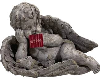 2634 - Three Hands Concrete Angel - As Is/Damaged (Description): 17 x 10 x 10.5