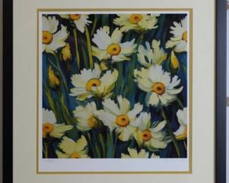 9012 - Daisies Numbered Limited Edition Prints by VGL (Description): 21.5 X 22.5