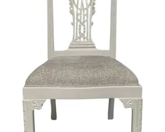 4047 - Alden Home Ribbon Back Side Chair (Description): 43 x 21 x 20, crack in back