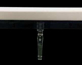 4228 - Chelsea House Masters Acrylic Bench - as is (Description): Arm is broken/cracked where it connects to bench, 20 x 53 x 23