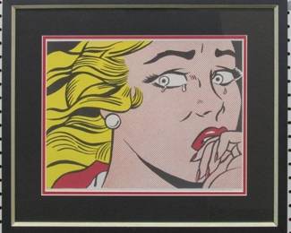 9026 - Crying Girl Print by Roy Lichtenstein (Description): 20.5 X 17.25