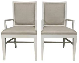 4077 - Pair Alden Home Portland Arm Chairs (Description): 40 x 19 x 18