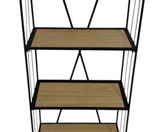 2766 - Three Hands Wood & Metal Shelf (Description): 43.25 x 19.5 x 11