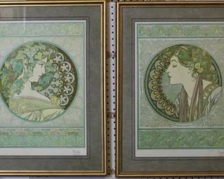 9027 - Laurel/ Ivy by Alphonse Mucha (Description): 21.5 X 27.5